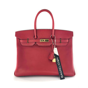 Birkin 35 Rouge Vif Epsom M-Stamp with GHW