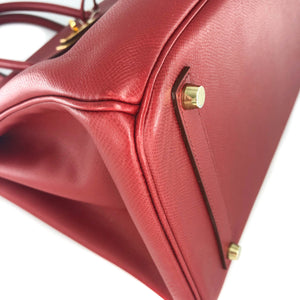 Birkin 35 Rouge Vif Epsom M-Stamp with GHW