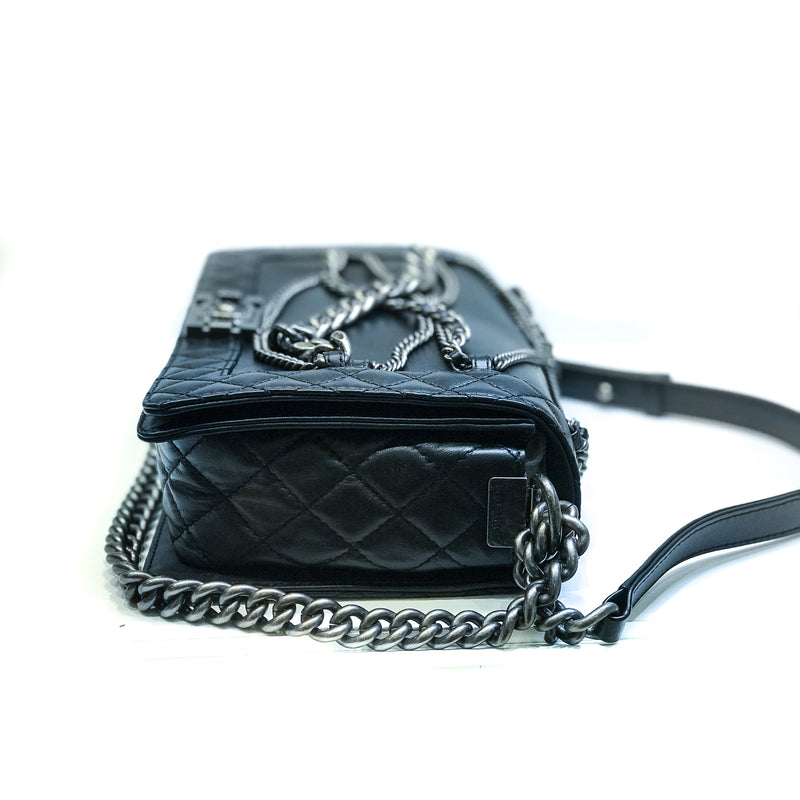Limited Enchained Medium Boy Flap in Calfskin Leather with RHW