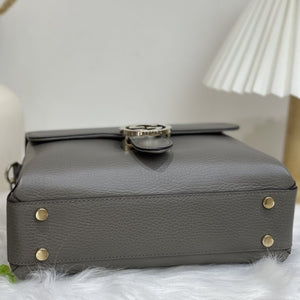 Interlocking GG Calfskin Leather Grey LGHW
