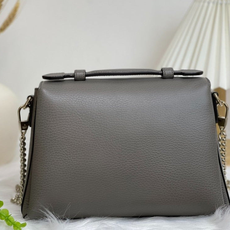 Interlocking GG Calfskin Leather Grey LGHW