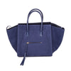 Medium Phantom Handbag in Dark Blue Nubuck Calfskin