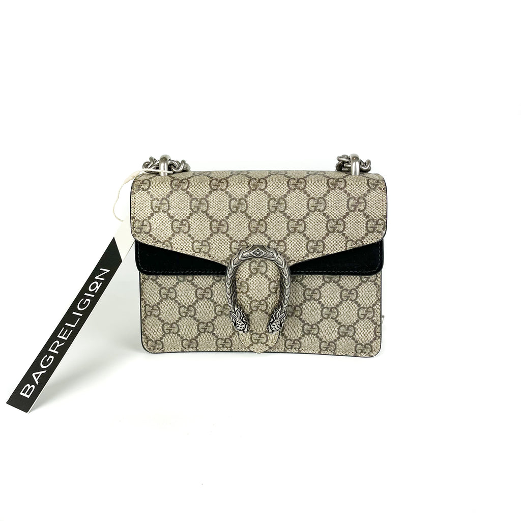 Dionysus GG Supreme Mini Shoulder Bag with black interior