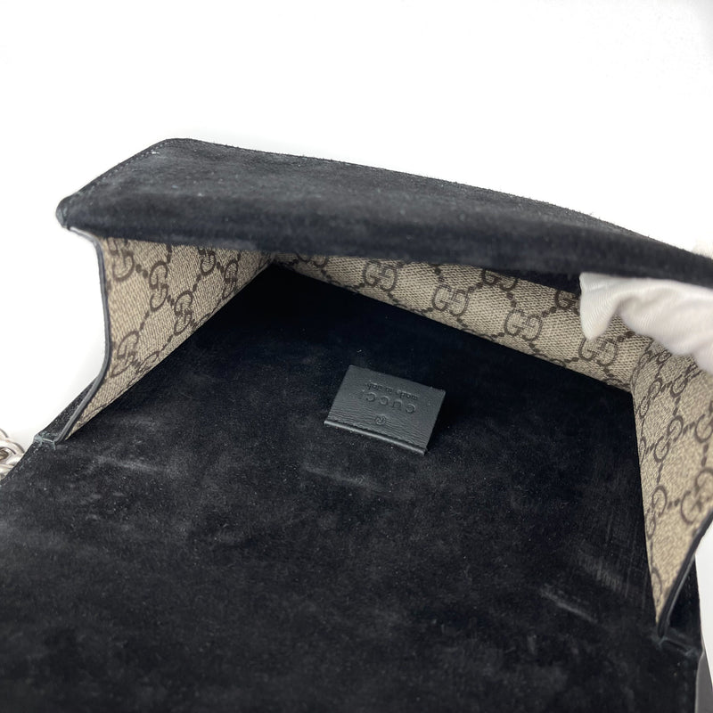Dionysus GG Supreme Mini Shoulder Bag with black interior
