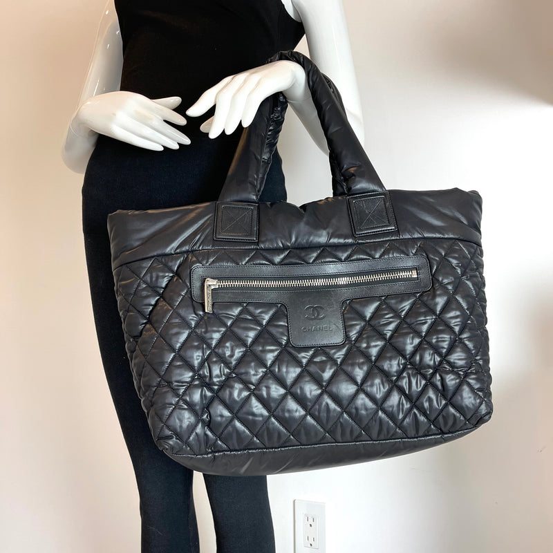 Cocoon Coco Large Nylon Tote in Black with SHW