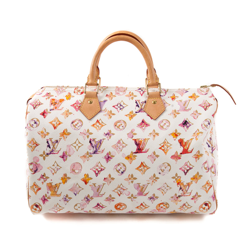 Louis Vuitton White Watercolor Aquarelle Speedy 30