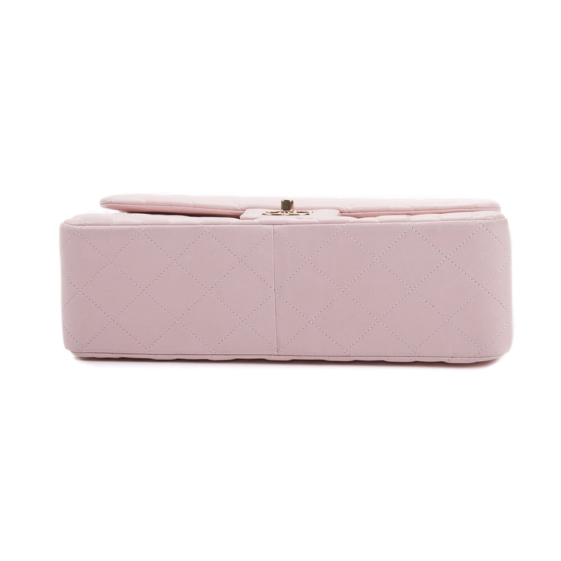 Double Flap Lambskin Jumbo in Pastel Pink with Pale GHW