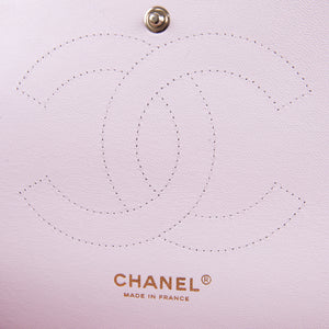 Double Flap Lambskin Jumbo in Pastel Pink with Pale GHW