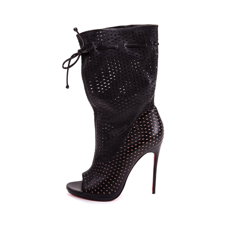 Jennifer Perforated Leather 120 Boots Black