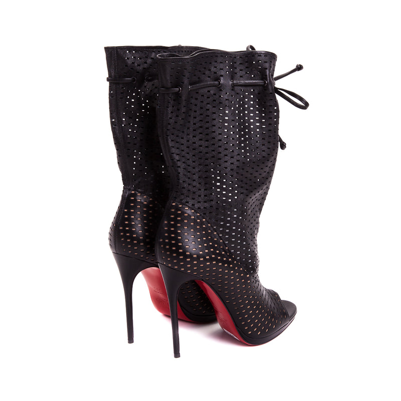 Jennifer Perforated Leather 120 Boots Black