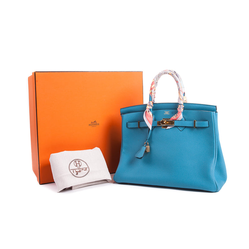 Birkin 35 in Turquoise Togo Leather