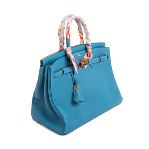 Birkin 35 in Turquoise Togo Leather