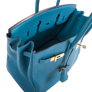 Birkin 35 in Turquoise Togo Leather