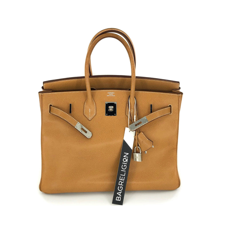 Birkin 35 Gold Vache Liegee J-Stamp Palladium Hardware – Bag Religion