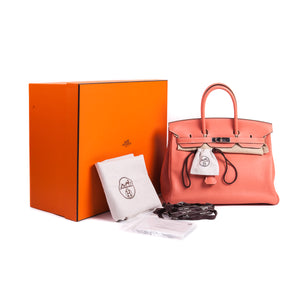 Birkin 35 Crevette Clemence PHW