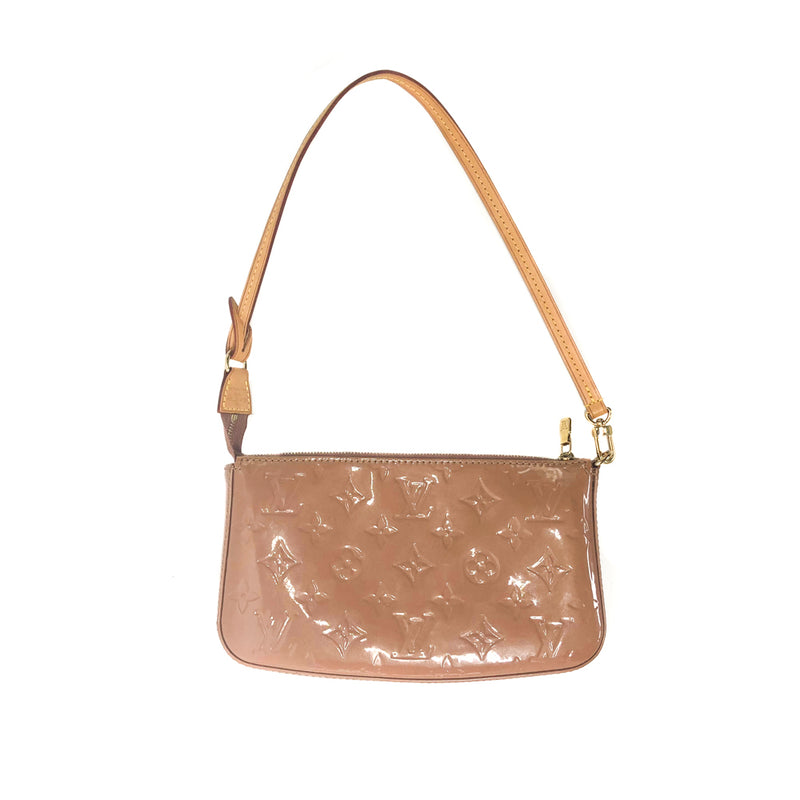 Louis Vuitton Nude Patent Leather Pochette Shoulder Bag