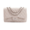 Single Flap Caviar Jumbo in Light Beige w/ Silver Hardware