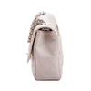 Single Flap Caviar Jumbo in Light Beige w/ Silver Hardware
