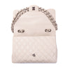 Single Flap Caviar Jumbo in Light Beige w/ Silver Hardware