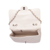 Single Flap Caviar Jumbo in Light Beige w/ Silver Hardware