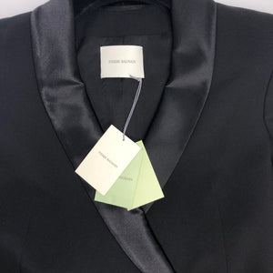 Black Double Breasted Blazer with Silk Lapel