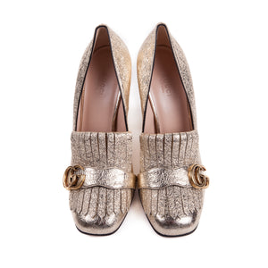 GG Marmont Fringed Metallic Pumps