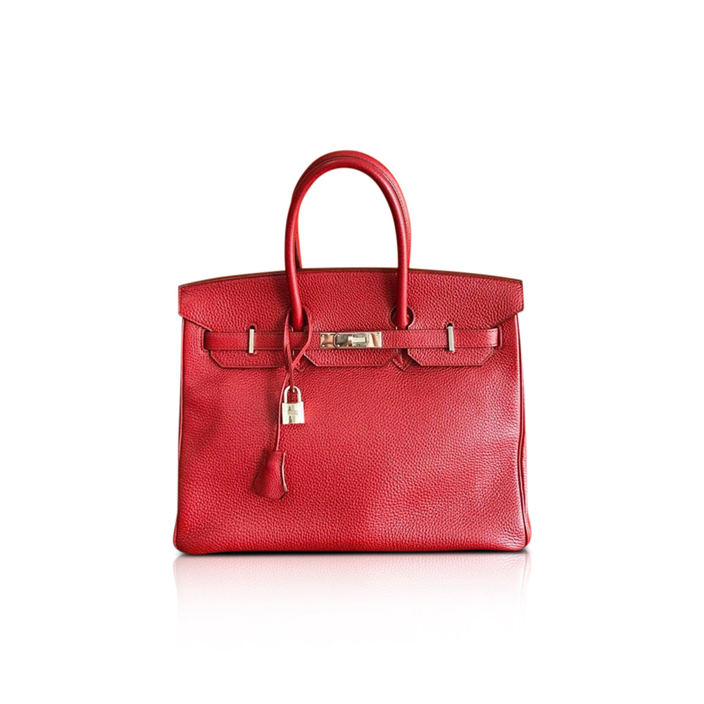 Birkin 35 Rouge Garance Togo K-Stamp with Palladium HDW