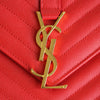 Large monogram red leather satchel