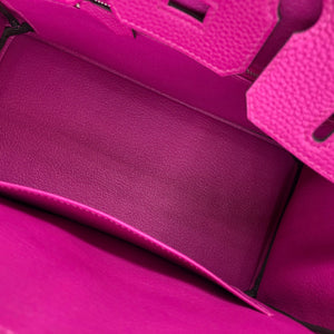 Birkin 25 in Rouge Pourpre Togo Leather with Palladium Hardware