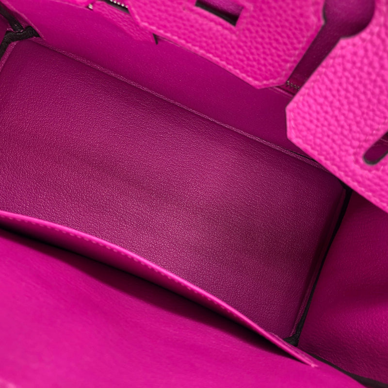 Birkin 25 in Rouge Pourpre Togo Leather with Palladium Hardware