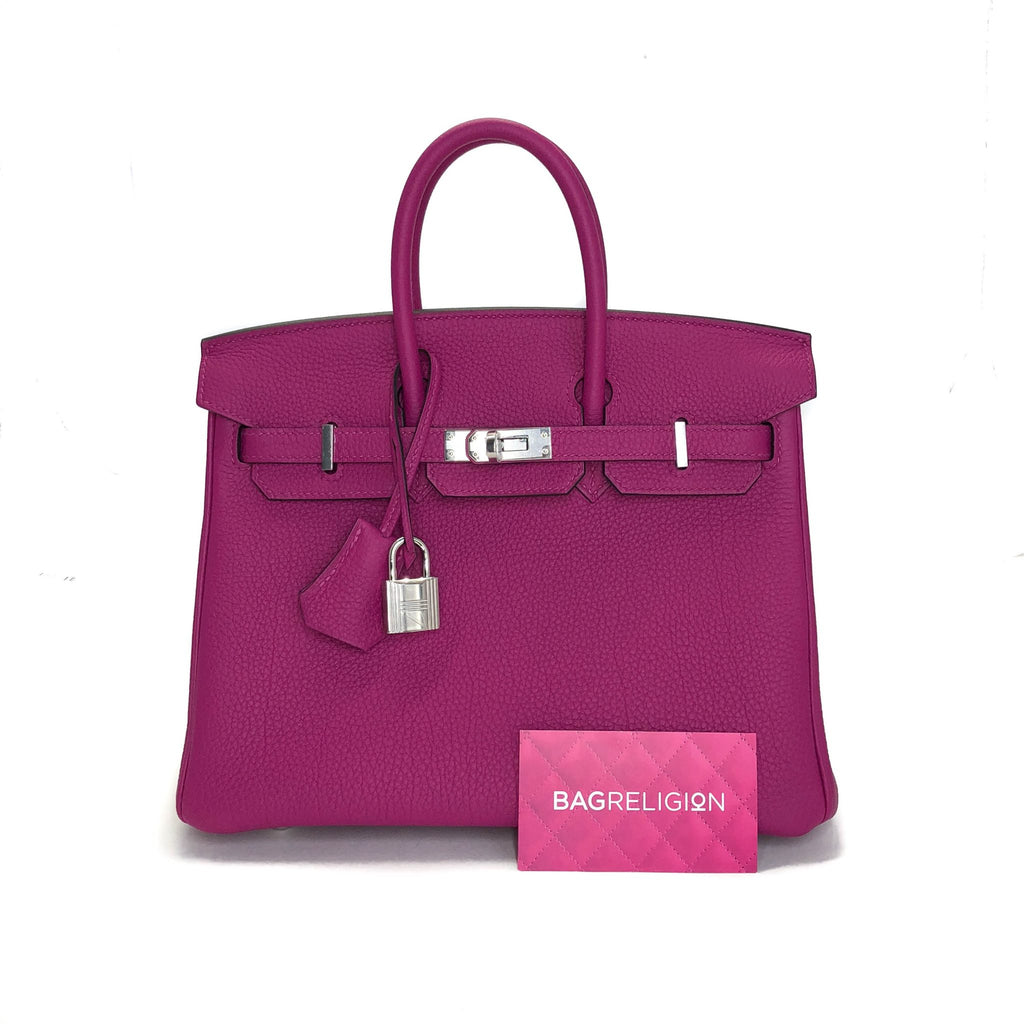 Birkin 25 in Rouge Pourpre Togo Leather with Palladium Hardware