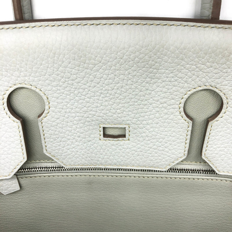 Hermes Birkin 35 Bag White Clemence Leather with Palladium