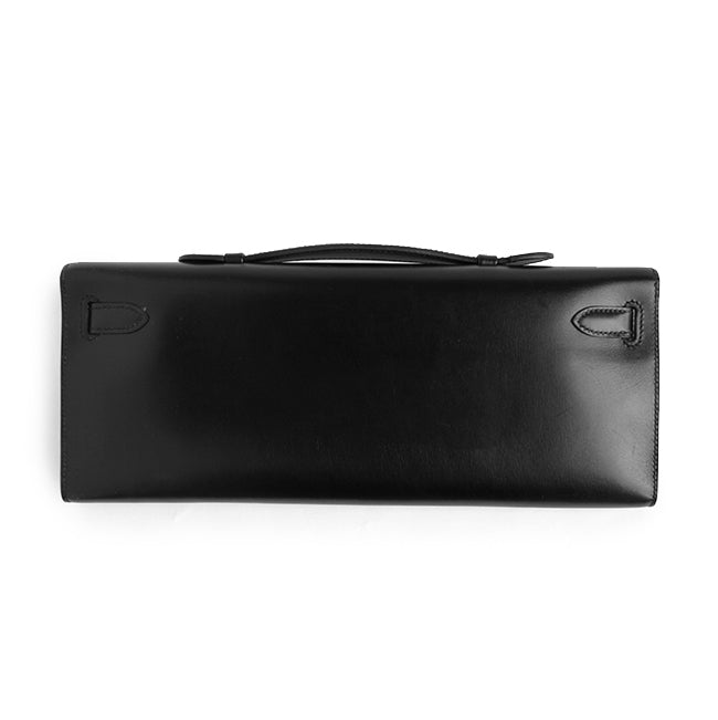 Hermes Kelly Cut Clutch in So Black with Blacktone hardware Bag Religion