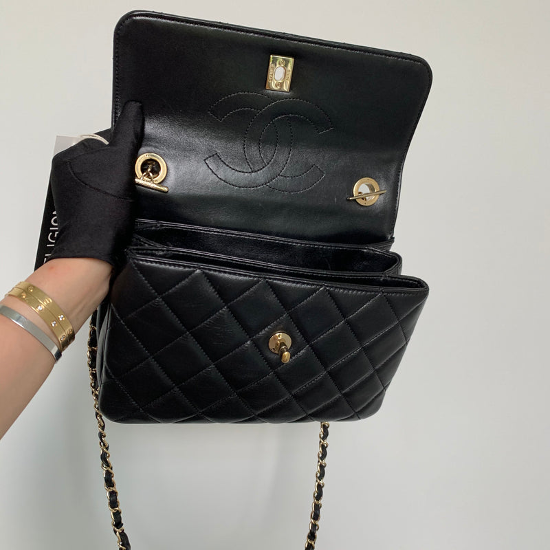 Chanel Black Lambskin Quilted Trendy CC Small LGHW