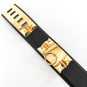 Collier De Chien Black Leather Belt GHW Stamp R