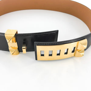 Collier De Chien Black Leather Belt GHW Stamp R