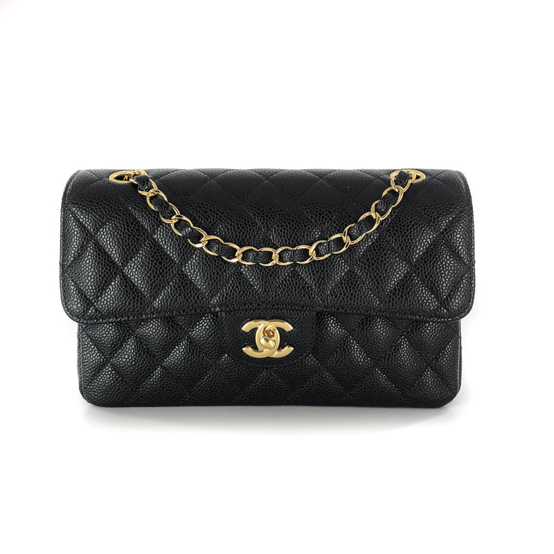 Small Caviar Double Flap GHW