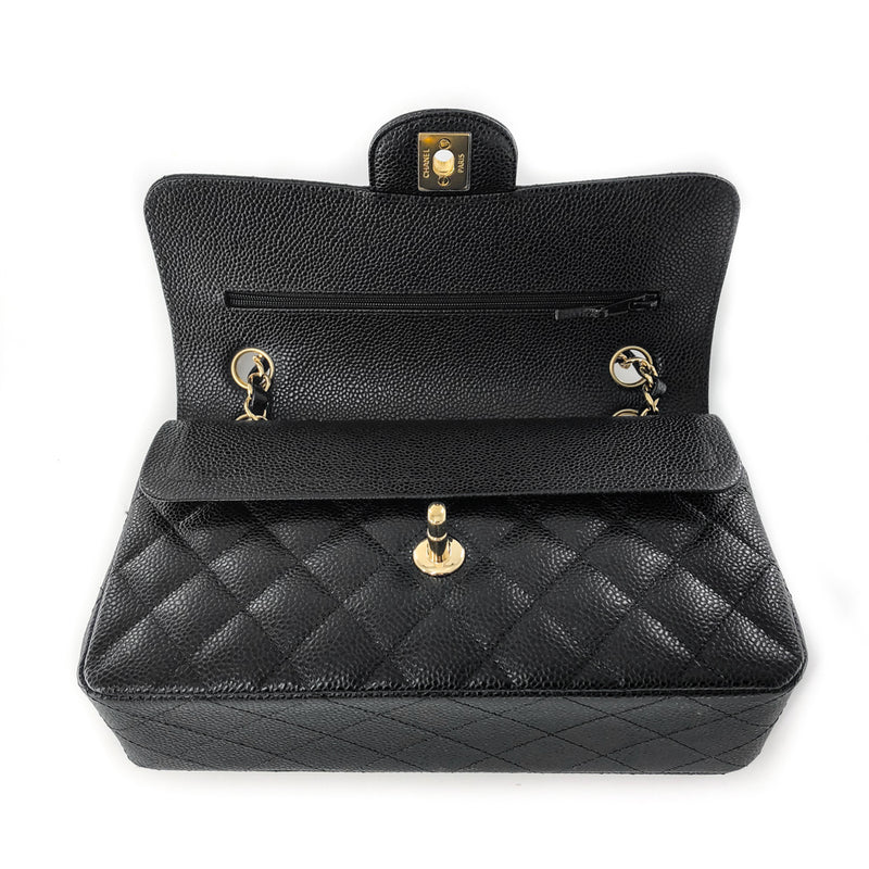 Small Caviar Double Flap GHW