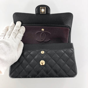 Small Caviar Double Flap GHW