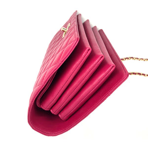 Tie Handle Flap bag in Dark Pink