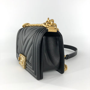 Small Boy Bag Black Lambskin Ruthenium hardware