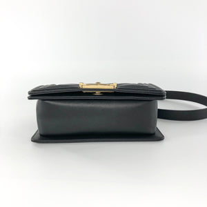 Small Boy Bag Black Lambskin Ruthenium hardware