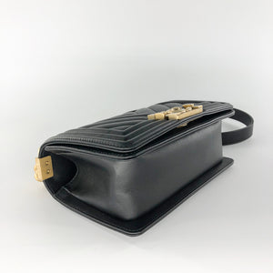 Small Boy Bag Black Lambskin Ruthenium hardware