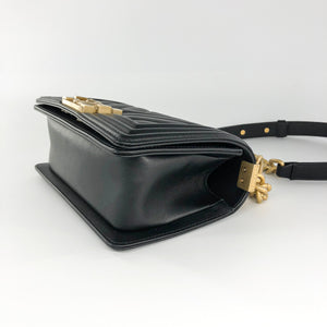 Small Boy Bag Black Lambskin Ruthenium hardware