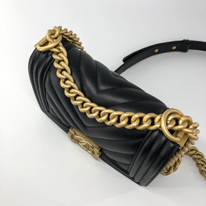 Small Boy Bag Black Lambskin Ruthenium hardware