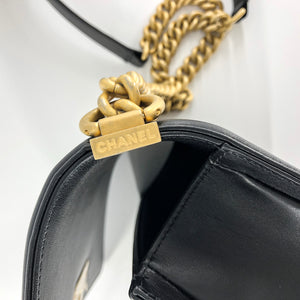 Small Boy Bag Black Lambskin Ruthenium hardware