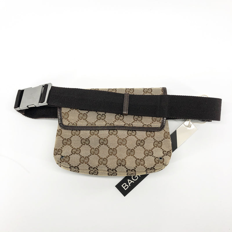 GG Monogram Waist Bag with Silver Front Clasp