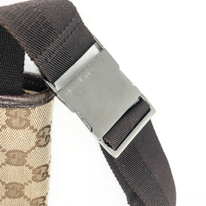 GG Monogram Waist Bag with Silver Front Clasp