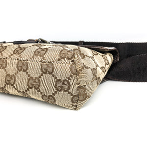 GG Monogram Waist Bag with Silver Front Clasp