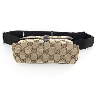 GG Monogram Waist Bag with Silver Front Clasp